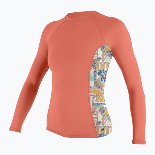 Женский купальник для плавания с лонгсливом O'Neill Side Print Rash Guard hx6 nectar L
