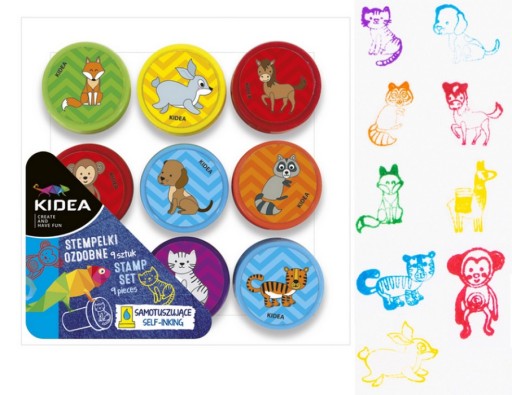 KIDEA STAMPS STAMPS С ЖИВОТНЫМИ набор из 9 марок для детей
