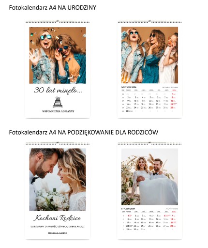 1 спиральный фотокалендарь YOUR PHOTOS — рождественский подарок бабушкам и дедушкам.