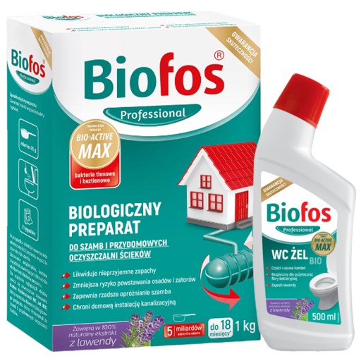 Порошок для подготовки септика BIOFOS BACTERIA 1кг + ЭКО WC ГЕЛЬ