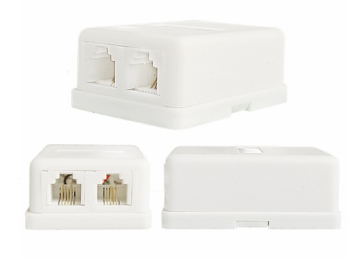 Абонентская розетка. телефон 2X6P4PIN белый