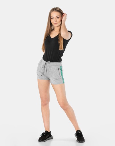 Krótkie Sportowe Spodnie Spodenki Treningowe Damskie Bawełniane 86035-8 L