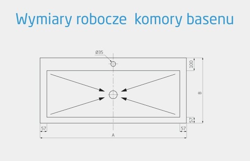 НЕРЖАВЕЮЩАЯ МОЙКА ДЛЯ БАССЕЙНА 110x70 ГЛУБИНА 40