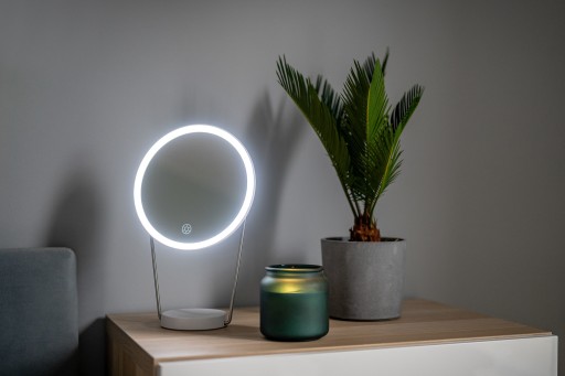 LED-зеркало с аккумулятором для макияжа Humanas HS-ML01, ночник