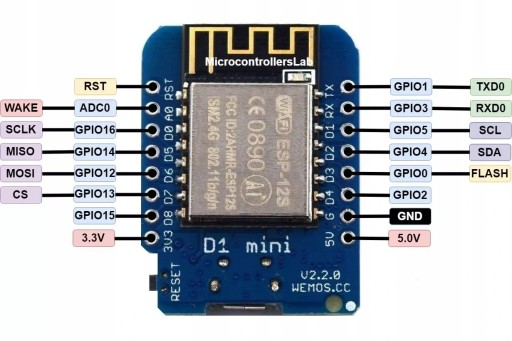 WEMOS D1 mini ESP8266-12F Arduino IoT Wi-Fi-модуль