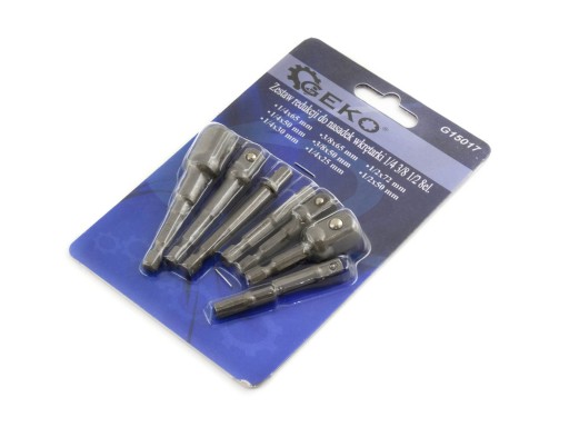 ПЕРЕХОДНИКИ ШЕСТИГРАННЫЕ ДЛЯ НАСАДОК 1/4 3/8 1/2 GEKO G15017