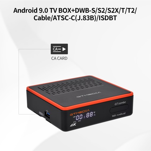 ТВ-тюнер BOX DVB-S2X/T2/C CA GTcombo 8K 3D ANDROID WIFI YOUTUBE IPTV+ПУЛЬТ ДИСТАНЦИОННОГО УПРАВЛЕНИЯ