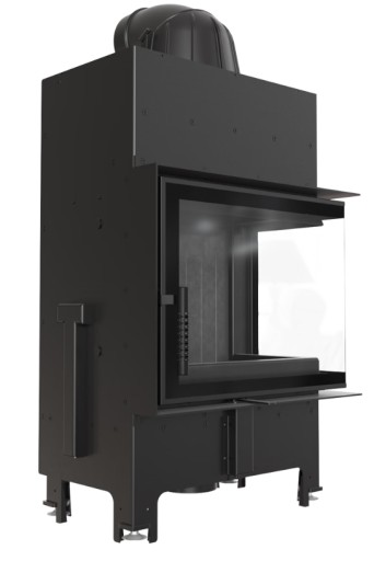 Каминная топка правая угловая EKO FLOKI P BS BLACK LUFTY FRAME SET