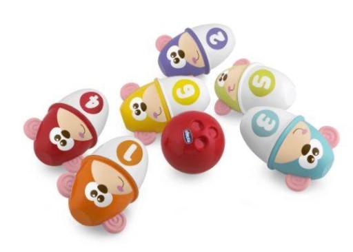 Игрушка CHICCO Разноцветные кегли для боулинга
