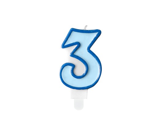 Свеча на день рождения №9 синяя, 7 см