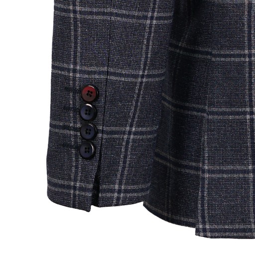 MARYNARKA MĘSKA W KRATĘ WIZYTOWA ELEGANCKA CASUAL TURECKA GRANATOWA 62