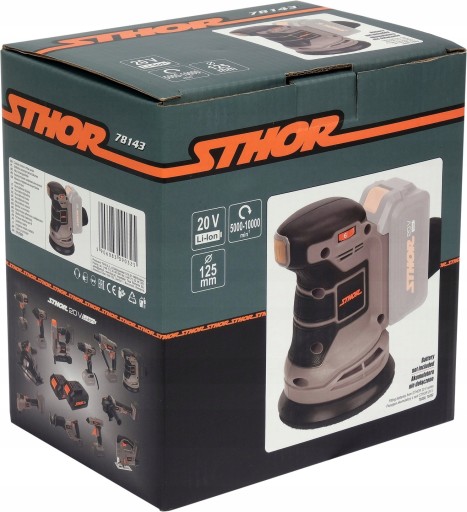 ОРБИТАЛЬНАЯ ШЛИФОВАЛЬНАЯ МАШИНА STHOR PEX 125MM АККУМУЛЯТОР 20В +4Ач
