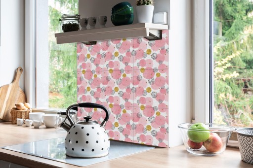 Winylowe Kafelki Ozdobne Z Grafiką Do Kuchni Lub Łazienki Kropki 9x30x30 cm