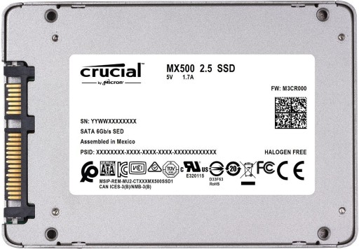 Твердотельный накопитель 2,5 дюйма, 500 ГБ SSD Crucial MX500 510/560