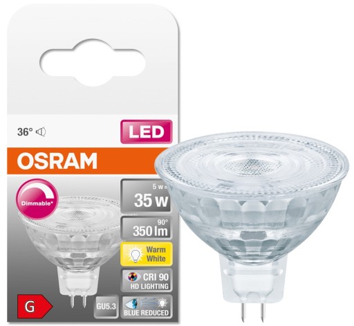 OSRAM LED reflektor 5W = 35W 2700K 12V GU5.3 DIM