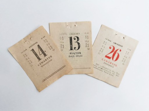 Kartka z kalendarza 1963 - 62 urodziny - 62 lata - prezent
