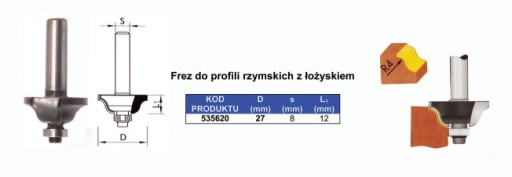 Frez do profili rzymskich 27 mm DRILLCRAFT