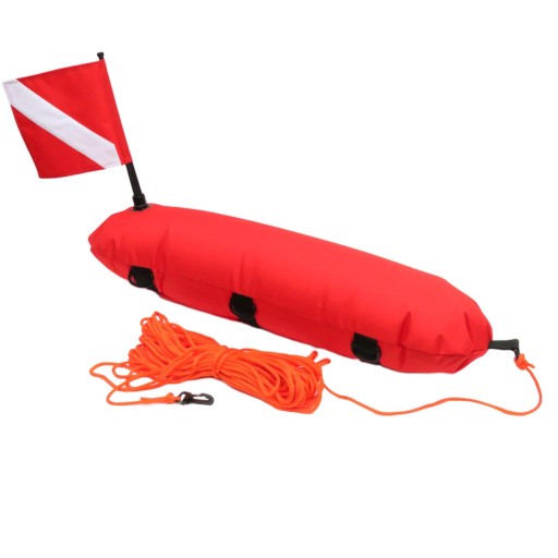 Inflatable Float Signal Board for Freediving, Red