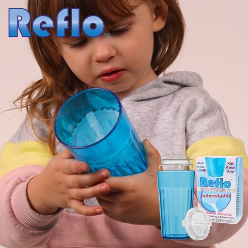 Тренировочная кружка REFLO — пейте как из стакана, кружка со вкладышем, СИНЯЯ