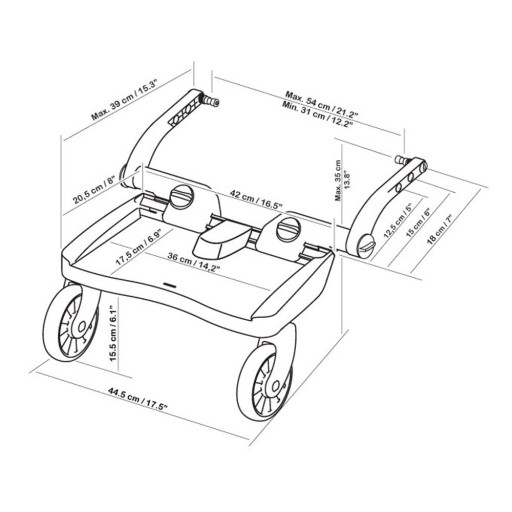 LASCAL Универсальное удлинение для коляски, BuggyBoard MAXI черный