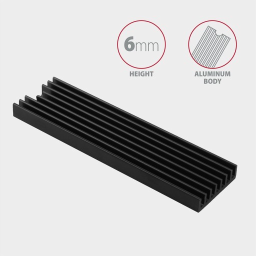 Пассивный радиатор для накопителей M.2 SSD Axagon 6 мм