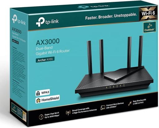 Маршрутизатор Tp-Link Archer Ax55, белый, 2 диапазона