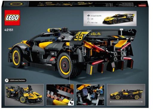 LEGO Technic 42151 Кубики Bugatti Bolide W16 Engine Racer 905