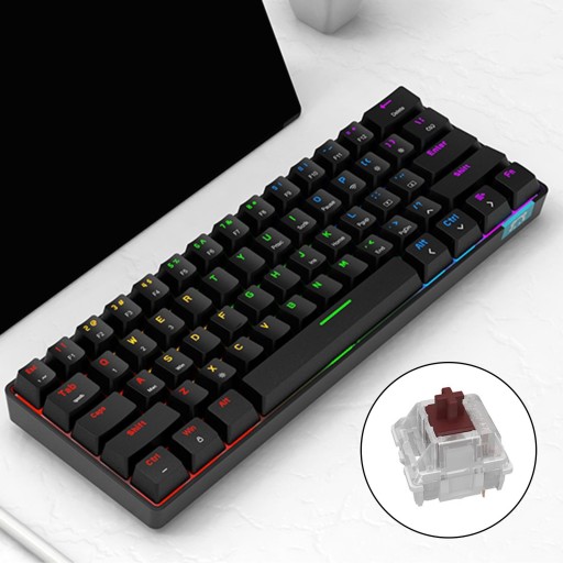 61 клавиша Mini RGB с подсветкой Механическая Черная