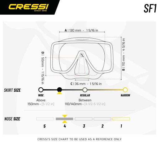 Маска/очки для дайвинга - Cressi SF1 - Черный - ZDN332000