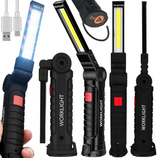 ЛАМПА ДЛЯ МАСТЕРСКОЙ COB LED USB МОЩНАЯ ЛАМПА ЛАМПА + КРЮК МАГНИТ АККУМУЛЯТОР