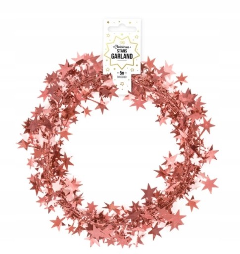Girlanda gwiazdy rose gold dekoracja świąteczna święta choinka różowe złoto