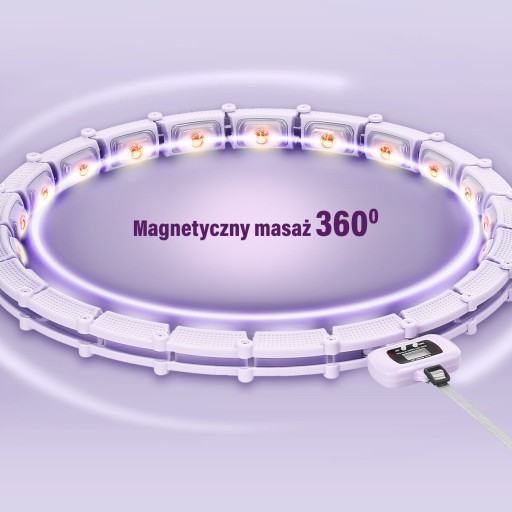 HULA HOP VIOLET Z MAGNESAMI I OBCIĄŻNIKIEM + LICZNIK HMS HHM14