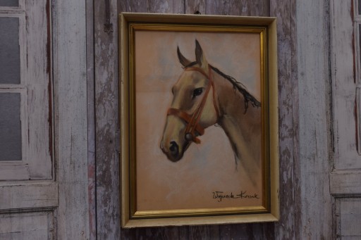 WOJCIECH KOSSAK GŁOWA KONIA KOŃ PASTEL STARY OBRAZ