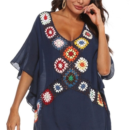 PAREO TUNIKA PLAŻOWA AŻUR KORONKOWA SUKIENKA BOHO
