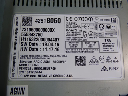 radio czytnik moduł 42518060 OPEL ASTRA V K