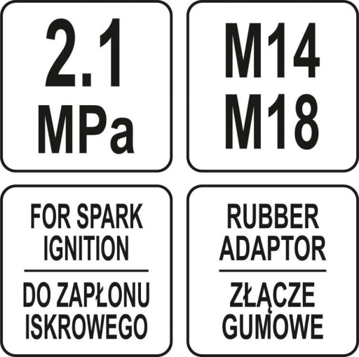 ИЗМЕРИТЕЛЬ УРОВНЯ КОМПРЕССИИ БЕНЗИНОВЫЙ 0-20 YATO