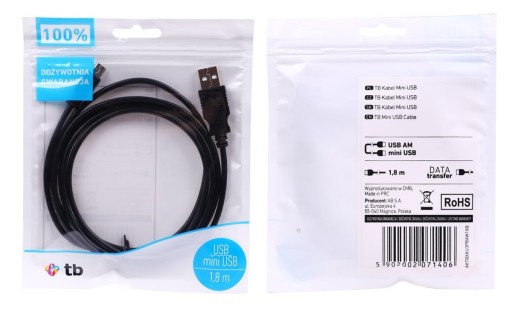 TB USB — кабель Mini USB длиной 1,8 м. черный