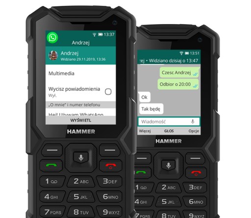 Telefon HAMMER 5 Smart Czarny Mocny Odporny na Wodę Pył Kurz IP68 MOCNY