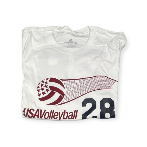 Мужская белая футболка Adidas USA Volleyball 28 M