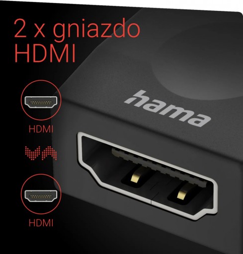 Адаптер Hama — гнездо HDMI 4K, черный x2