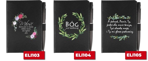NOTES A6 + DŁUGOPIS Prezent Religijne CYTATY Wzory