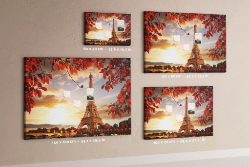 Для фотографий, eiffel Tower из пробковой таблички 120x80