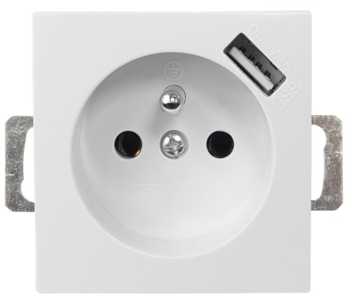 РОЗЕТКА QUADRA С USB-ПИТАНИЕМ ДЛЯ РАМКИ