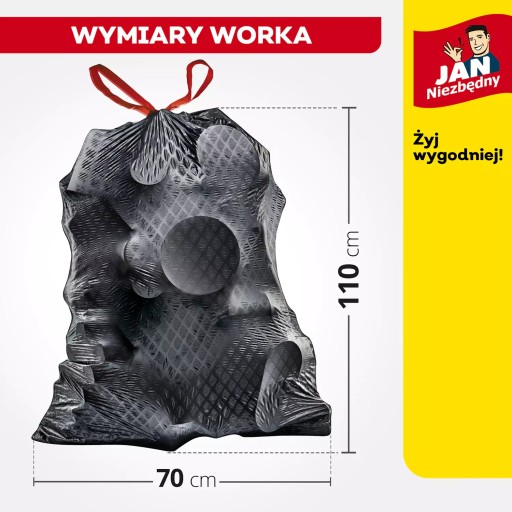 FLEX & STRONG МЕШКИ ДЛЯ МУСОРА JAN NECESSARY 70x110 см 120л - 8 шт.