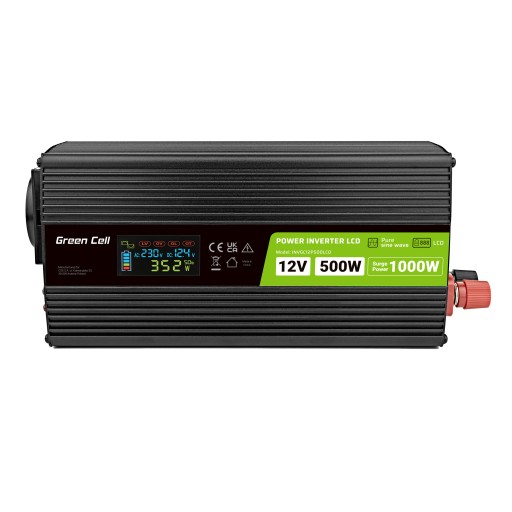 ПРЕОБРАЗОВАТЕЛЬ НАПРЯЖЕНИЯ Green Cell PowerInverter LCD 12В -> 230В 500Вт/1000Вт C
