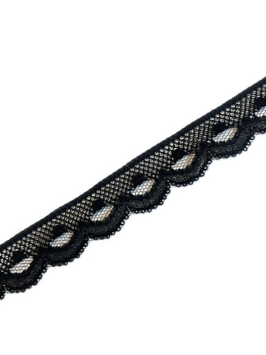 KORONKA OZDOBNA STYLONOWA 2CM CZARNA
