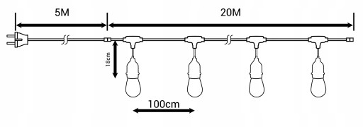 САДОВЫЙ ФОНАРЬ 20M 40X LED E27