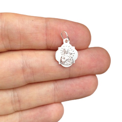 Серебряная цепочка + медальон Ченстоховской Богоматери