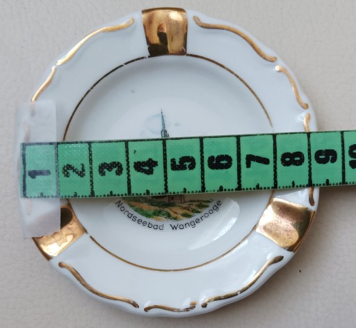 Пепельница «Nordseebad Wangerooge» с позолотой, сигнатура