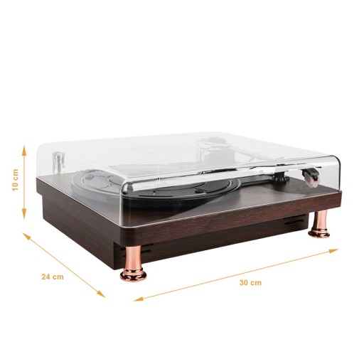 GRAMOFON RETRO Z GŁOŚNIKAMI ODTWARZACZ PŁYT WINYLOWYCH BLUETOOTH AUX RCA